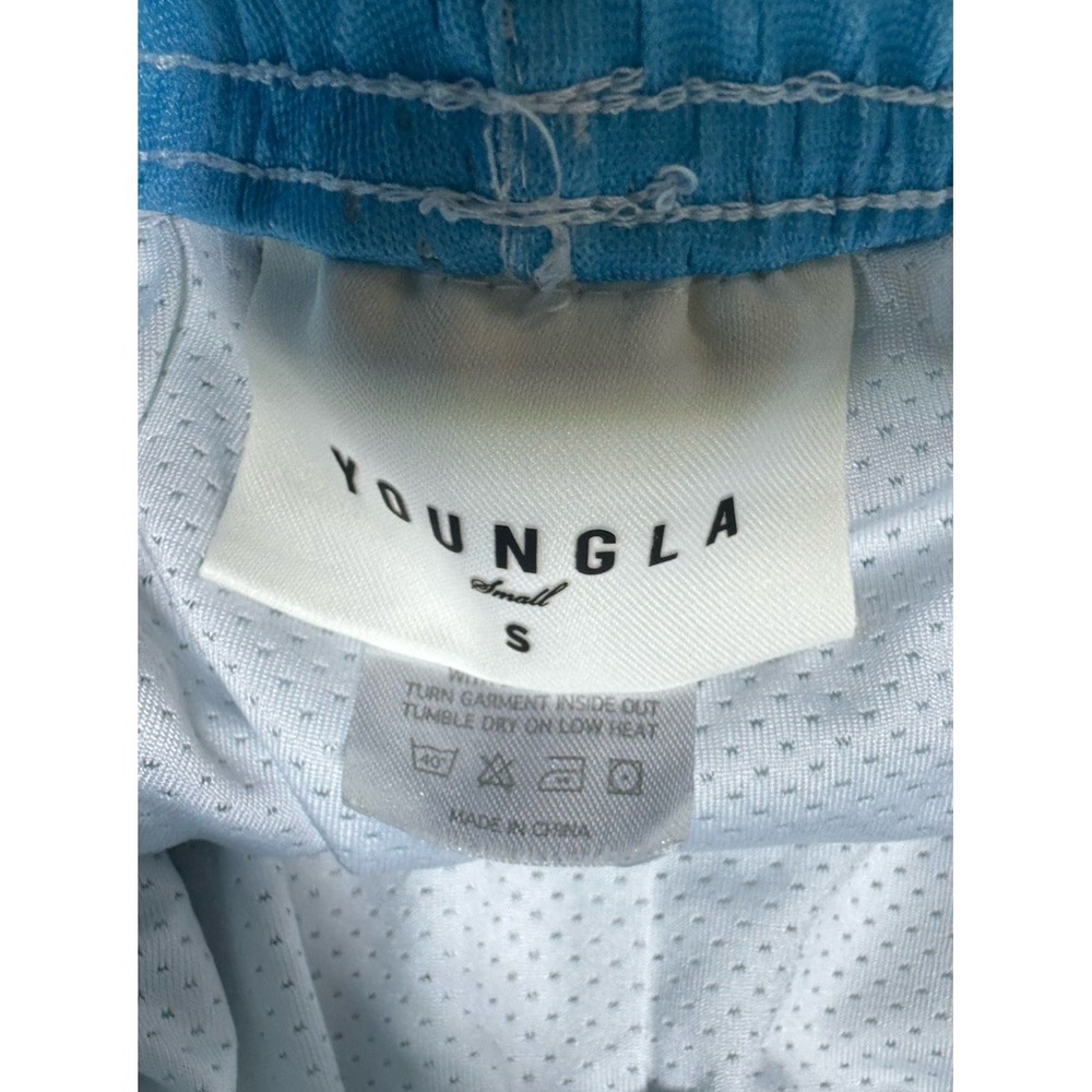 YoungLA 141 Block Party Blue White Mesh Gym Shorts Men's Size Small - Picture 5 of 6